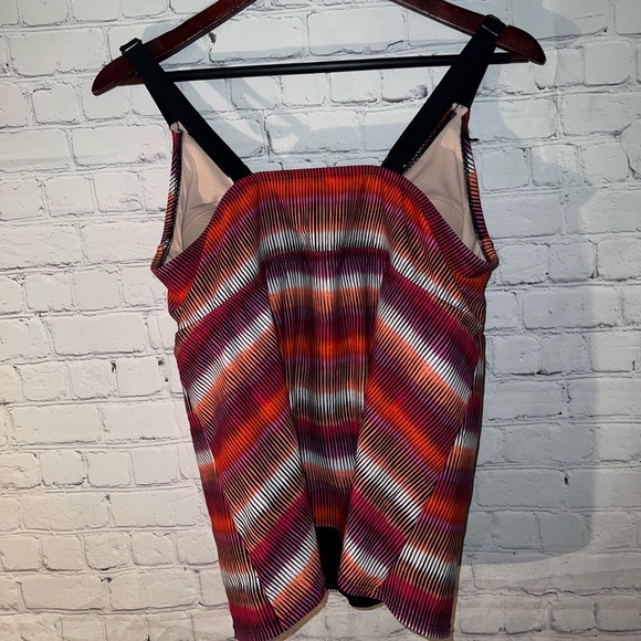 ava & viv pink & red swimsuit cover up top size 18W - Picture 5 of 9